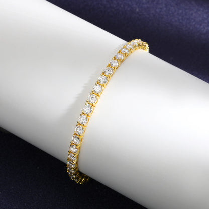 Real D Color Full 2/2.5/3/4/5/6.5mm Moissanite Tennis Bracelet For Women S925 Plated 18K Rose Gold Diamond Link Bracelets