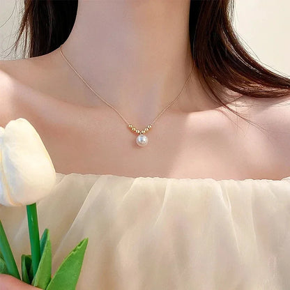 1 Piece Stainless Titanium Steel Chain Cute Bow Red Love Heart Balloon Bear Pendant Necklace Women's Romantic Jewelry Girls Gift