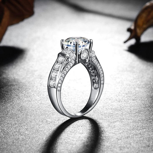 Luxury 2 Carats Moissanite Rings For Women Pure 925 Sterling Silver Wedding Band Female Jewelry Accessories GRA Certified