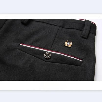 Casual Suit Pants Stretch Men's Dress Pants Black Navy Blue Suit Pants Straight Slim-Fit Business Formal Trousers Plus Size 40