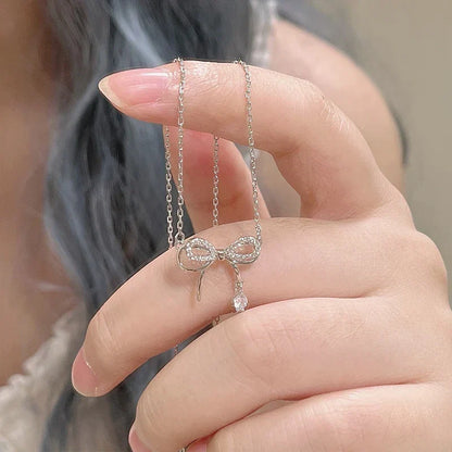 Fairy Elegant Pink Round Crystal Pendant Necklace Simple Design Korean Fashion Girls Women Star Clavicle Chain Jewelry Gifts