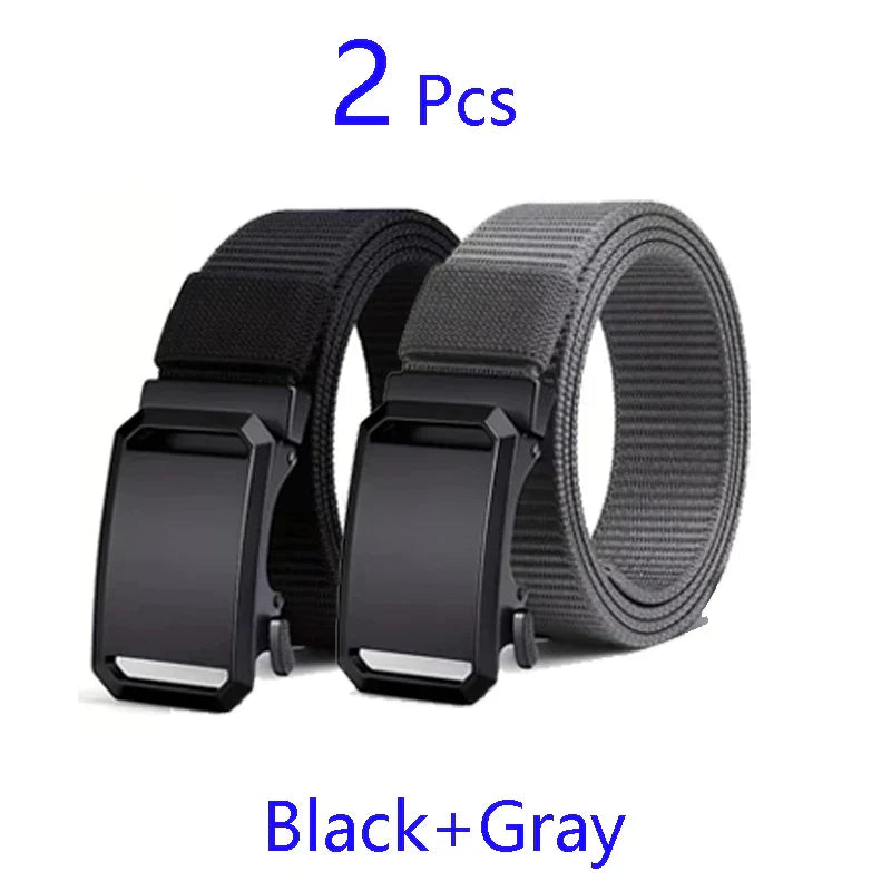 Newest Automatic Buckle Belt Canvas Tactical Waist Belt Durable Casual Outdoor Hunting Golf Adventure Training Pant Belt for Man