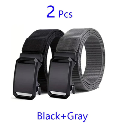 Newest Automatic Buckle Belt Canvas Tactical Waist Belt Durable Casual Outdoor Hunting Golf Adventure Training Pant Belt for Man