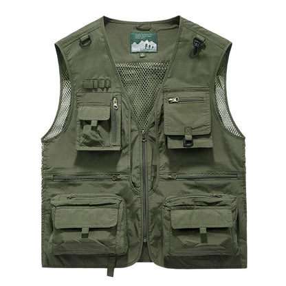 2023 Outdoor Leisure Vest Men's New Multi-Pocket Breathable Outdoor Sports Coat High-Quality Design Leisure Vest Men
