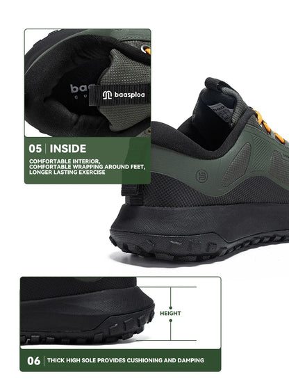 Men Hiking Shoes Outdoor Waterproof Camping Resistant Non Slip Sneakers Male Casual Lightweight Lace-Up Walking Shoes