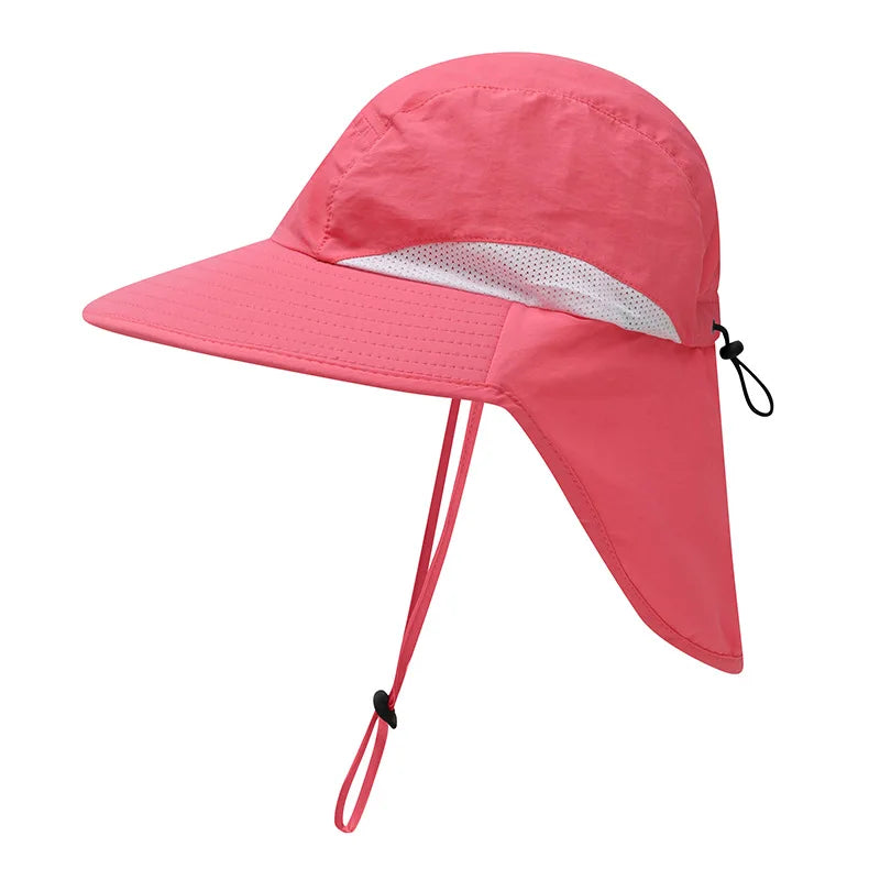 Outdoor Sun Hat for Women Youth Girls 50+ UPF Protection Safari Cap Wide Brim Fishing Hat with Neck Flap BeacH