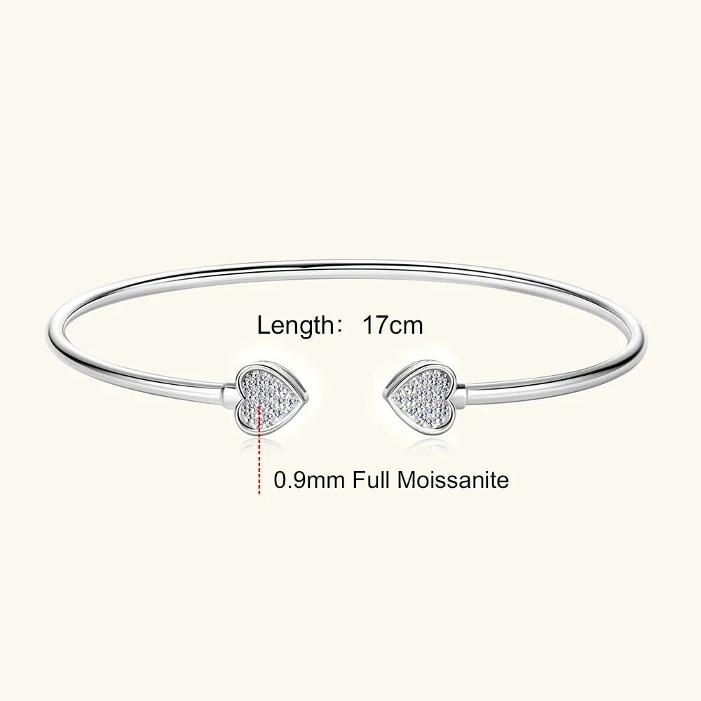 0.5CT Moissanite Bangle Bracelet 18K Gold Plated 925 Sterling Silver Classic Bangle Bezel Set Diamond Bracelet for Women Gifts