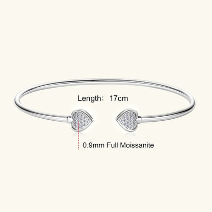 0.5CT Moissanite Bangle Bracelet 18K Gold Plated 925 Sterling Silver Classic Bangle Bezel Set Diamond Bracelet for Women Gifts