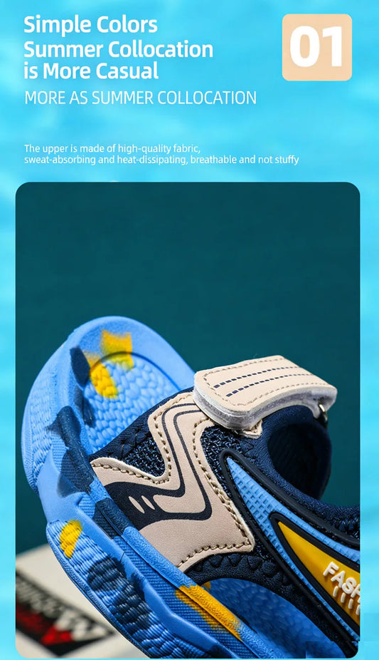 Summer Sandals for Boys Girls Non-Slip Outdoor Children Beach Shoes Lightweight Soft Sole Breathable Kids Walking Sandalias
