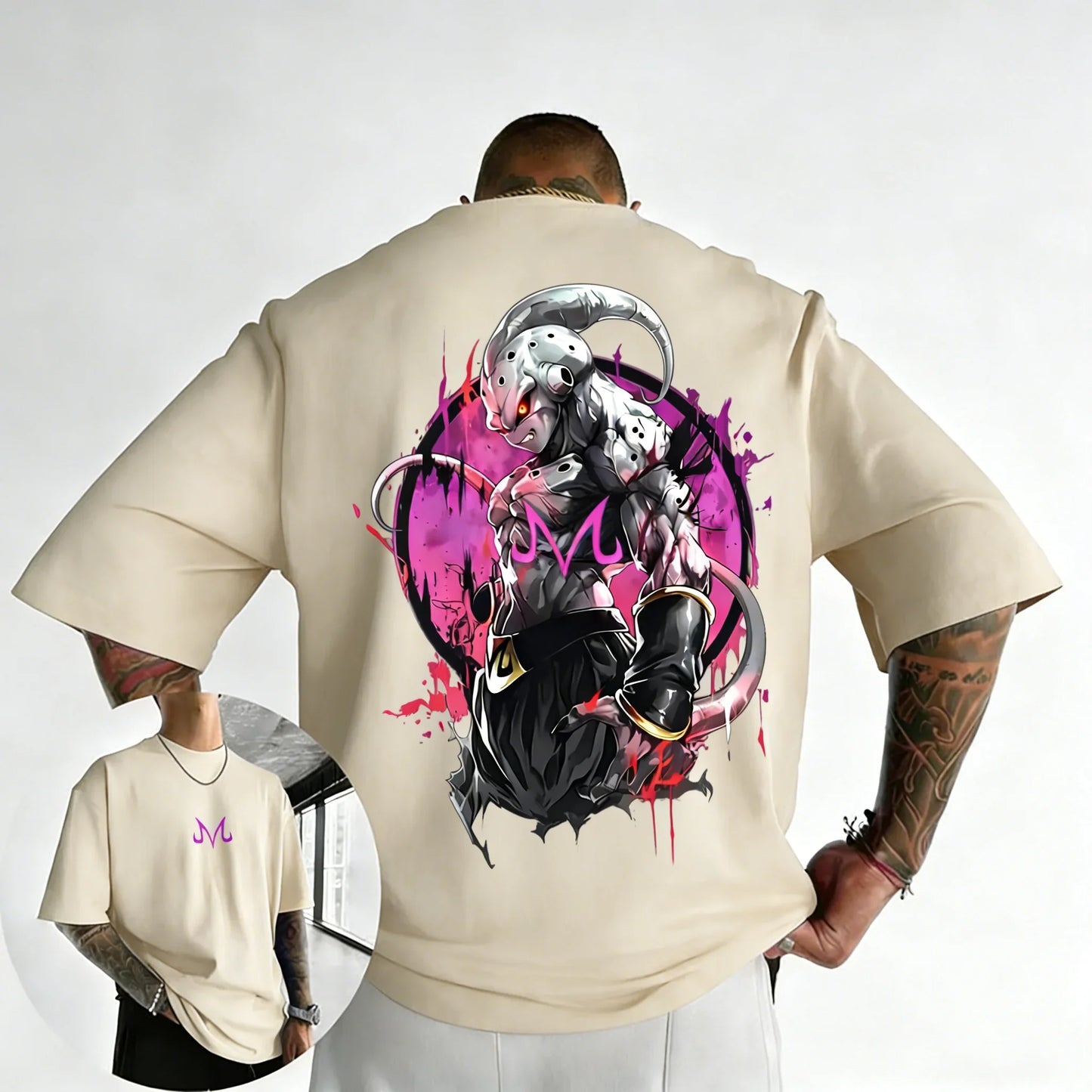 T-shirt Summer New Majin Buu Printed Men's and Women's Trendy Versatile Loose Casual Short Sleeve Top