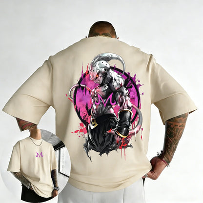 T-shirt Summer New Majin Buu Printed Men's and Women's Trendy Versatile Loose Casual Short Sleeve Top