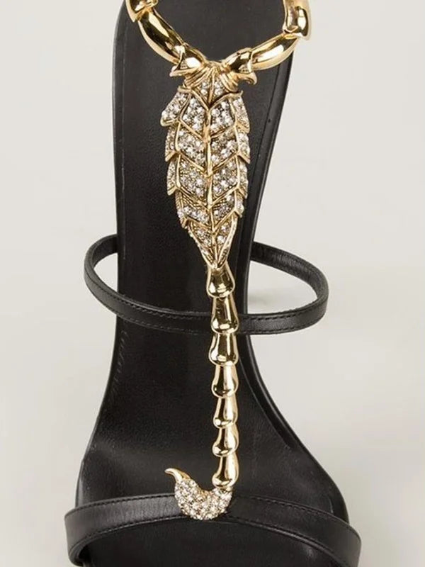 Shiny Crystal Rhinestone Gold Metal Decoration Pumps Sexy Pointed Toe Thin Heel New Arrvials Fashion Women Modern Shoes