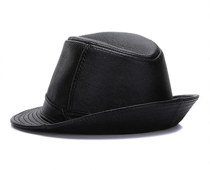 2026  Autumn Men Real Genuine Cowhide Leather Top Hats Men Fashion Caps Winter Warm New Cowboy  100% Real Cowhide Leather Hats