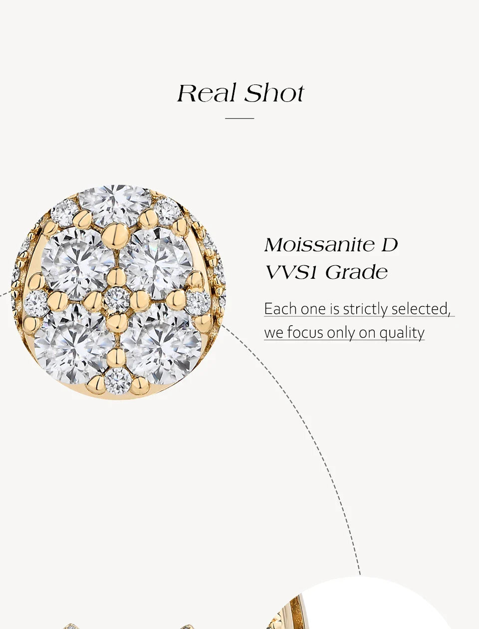 Teardrop Shape Earrings Moissanite DVVS1 Round Cut 925 Sterling Silver Gold Plated For Women Wedding Party Jewelry Gift