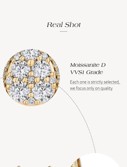 Teardrop Shape Earrings Moissanite DVVS1 Round Cut 925 Sterling Silver Gold Plated For Women Wedding Party Jewelry Gift