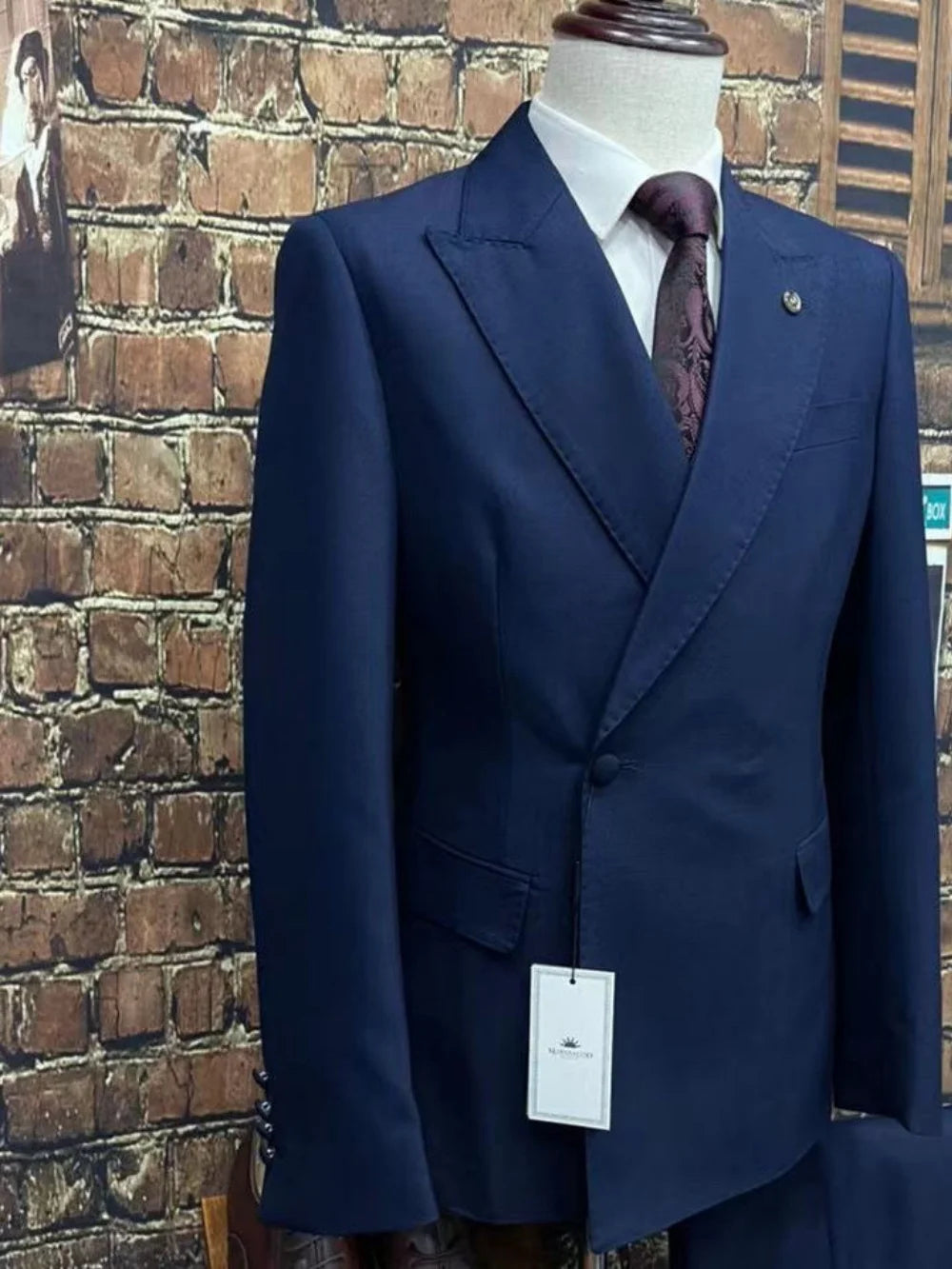 Formal Notched Collar Men 2 Piece Set Fashion Multicolor Double Breasted Tuxedo Suit Fit Groom Groomsmen Classic Mens Office