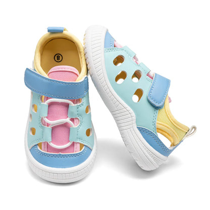Toddler Little Kid Boys & Girls Closed Toe Sandals Velcro Breathable Cutout Summer Beach Casual Shoes