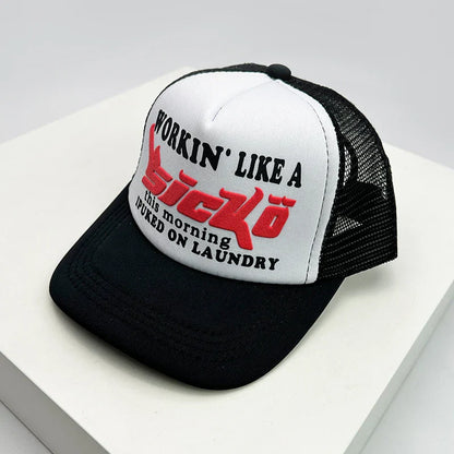 American Style Cruise Printed Anime New Letter Mesh Trucker Caps Sunshade Breathable Baseball Hats Men Women Versatile Fashion