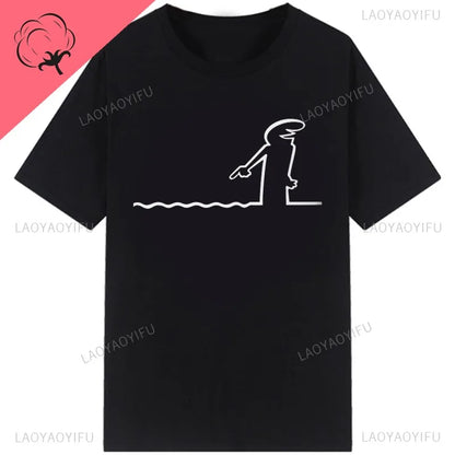 La Linea The Line Osvaldo Cavandoli TV Men Women Style Streetwear Tee Fashion Cotton T Shirt Round Neck Casual Summer Camiseta