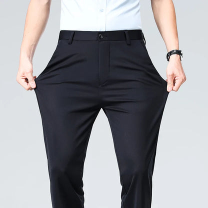 Four Season Men's Business Casual Pants Spring Summer Stretch Trousers Office Suit Pants Men Formal Pants Breathable Comfortable