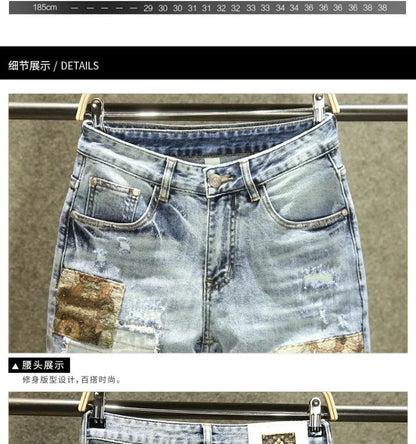 2024 Spring and Autumn New Fashion Trend Printed Stretch Jeans Men Casual Slim Comfortable Breathable High-Quality Jeans 28-36