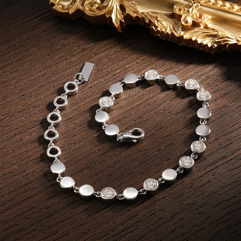 D VVS All Moissanite Tennis Bracelet 4mm 2.4ct Lab Diamond Wedding Fine Jewelry 925 Sterling Sliver Bracelets for Women