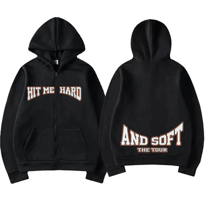 Hit Me Hard and Soft 2025 Tour Zipper Hoodies Fans Gift Men Women Clothing Pullovers Fashion Hip Hop Zip Up Sweatshirts Jackets