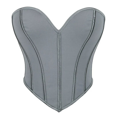 Women Fashion Corset Crop Top Lace Up Brocade Overbust Bustiers Body Shaper Lingerie Sexy Woman Push Up Corselet