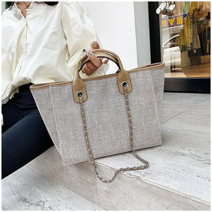 Fashion Make Up Designer Big Women's 2025 New Korean Fashion Casual Large Capacity Shoulder Crossbody Chain Tote Bag