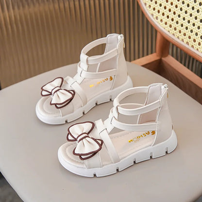 Girls Sandals Summer 2025 New Fashion Children Roman Shoes Middle and Large Children Soft Open Toe Little Girl Princess Shoes