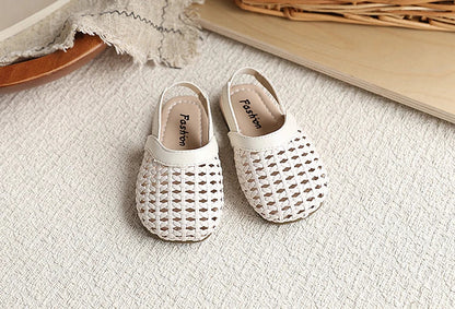 Baby Girls Shoes Braided Sandals for Girls Kids Fashion Hollow Out Leather Shoe Soft Sole Retro Princess Slippers Beach Shoes