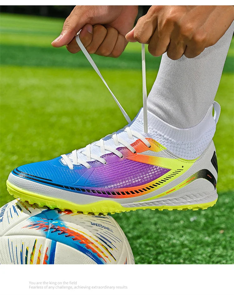 Mens Soccer Shoes TF/FG High Ankle Football Boots Kids Women Outdoor Sports Shoes Multicolor Training Match Athletic Sneakers