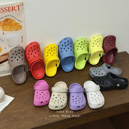 Toddler Little Big Kids Clogs Boys Girls Slip on Slippers with Adjustable Strap Slide Sandals Children Cushioned Garden Shoes