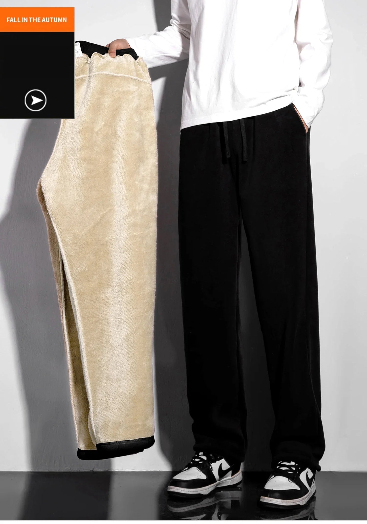 Unisex 2026 Winter New Oversize Pants Men Women Warm Fleece Liner Drawstring Trousers Casual Comfortable Gym Sweatpants