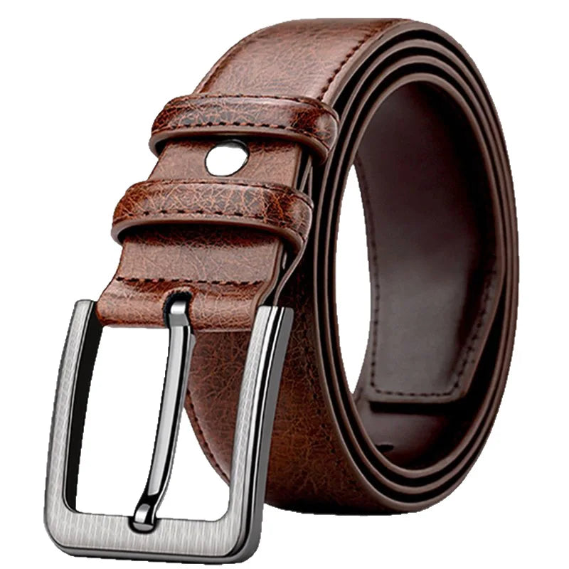 High-quality genuine leather men's belt with buckle, casual and business belt, masculine design, fashion novelty 2