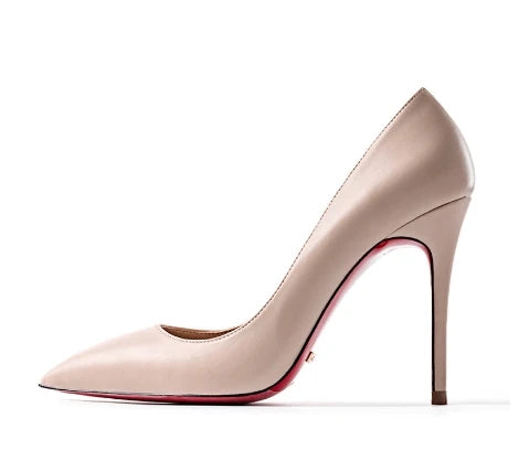 12CM Brown Patent Leather Pumps Women Red Bottom Heels Elegant High Heeled Stilettos Evening Shoe for Party