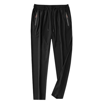Summer men's ice silk quick drying casual pants slim fit Korean version ice silk pants sports pants straight tube quick drying p