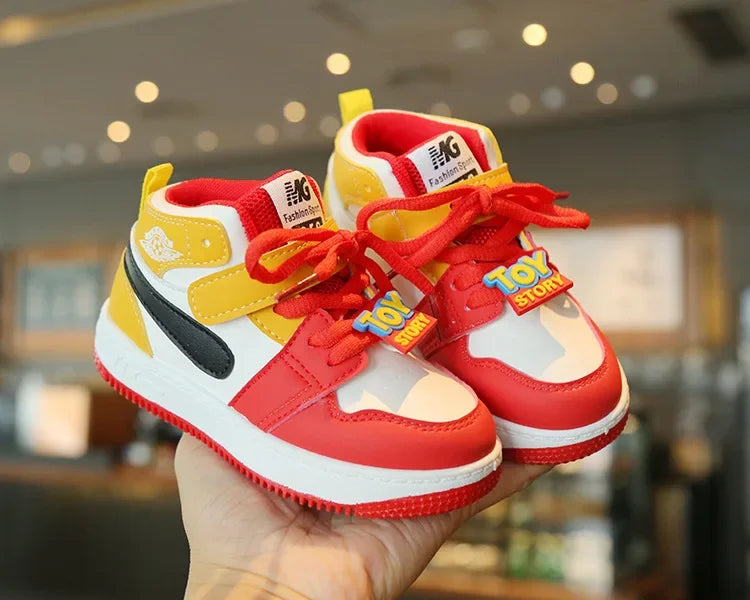 Fashion Children Sneakers Outdoor Non-Slip Boy Girl Casual Board Footwear Colorful High-top Kid Running Sports Leisure Shoes