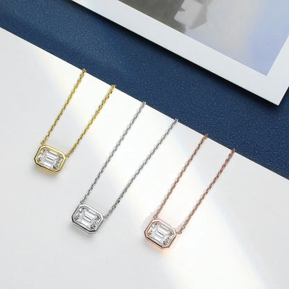 New In 2cttw D Color Emerald Cut Moissanite Stud Earrings for Women S925 Silver Rhodium Plated Diamond Earring Fine Jewelry