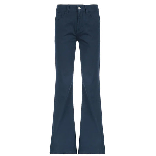 Vintage Low Waist Jeans Women's Simple Casual Streetwear