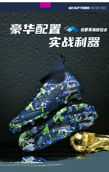 Double Star 2026 New High-Top Soccer Shoes, AG Long Studs, for Teens, Primary School Students, Adults & Kids, Professional Match