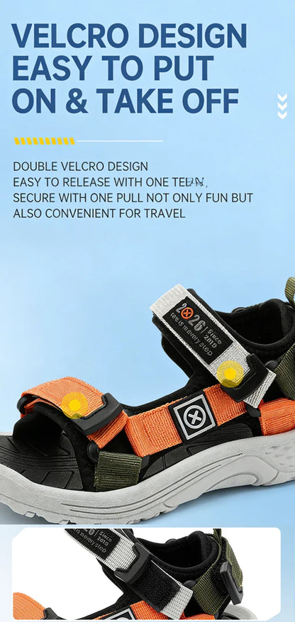 Fashion Kids Sandals Boy Soft Sole Non-slip Outdoor Breathable Walking Sandials Summer Children's Girls Beach Shoes