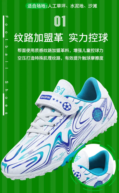 Kids Soccer Cleats Football Shoes Non Slip Breathable Lightweight Training Sneakers Boys Girls Children Football Match Boots