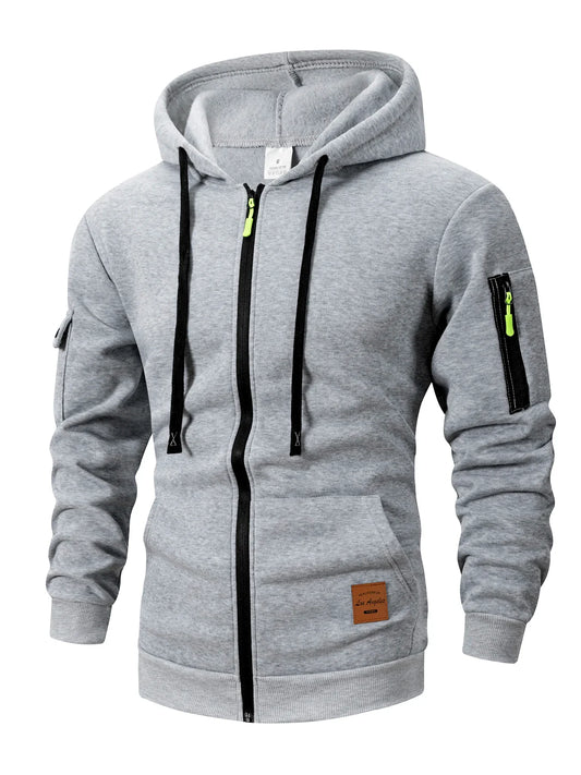 2025 New Autumn Men Sweatshirts Long Sleeve Jacket Hoodie Zipper Closure Jacket Male Hoodies Sweatshirt Slim Fit Male Clothing