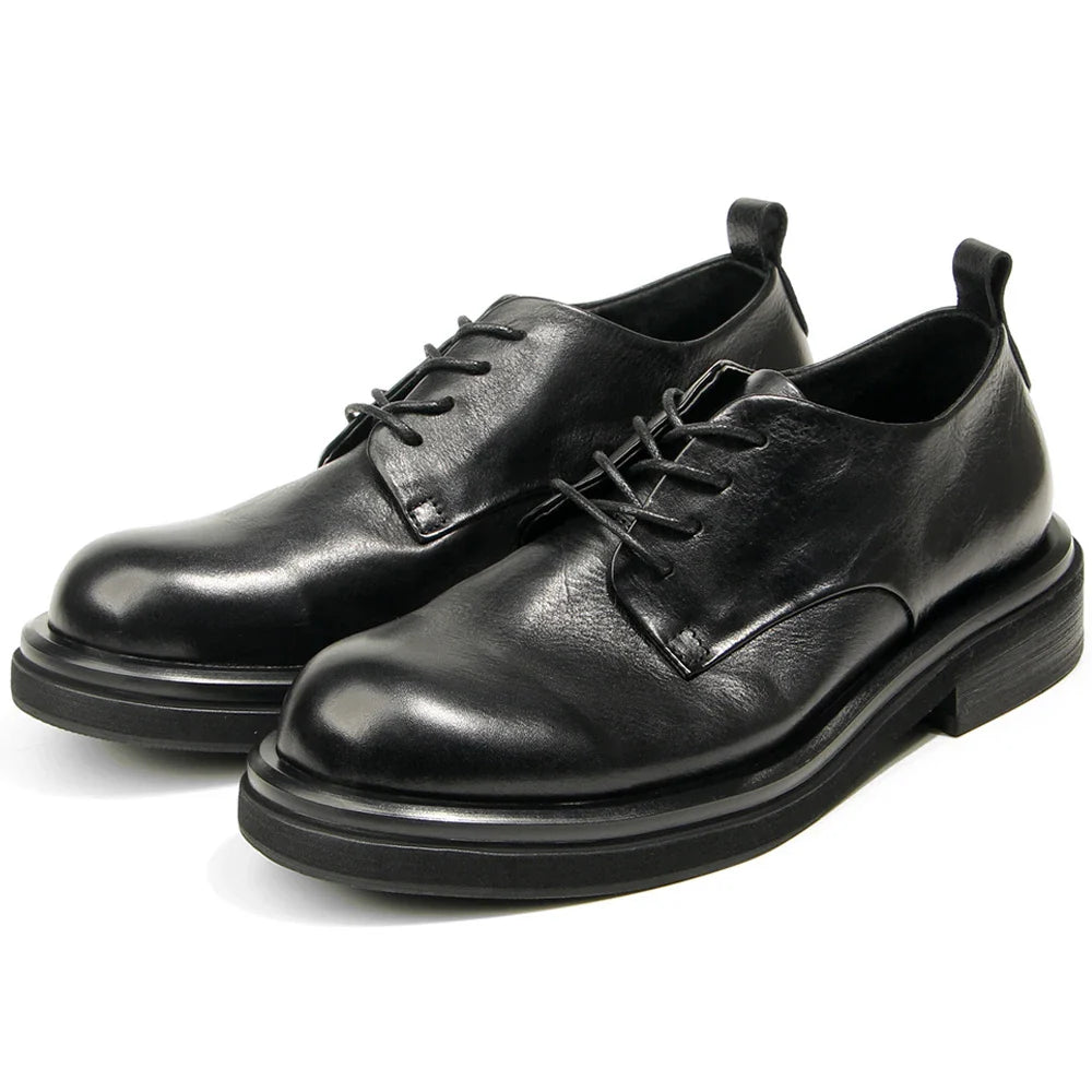 Genuine leather Men's formal shoes Retro Man Leather shoes Luxury Quality Wedding Social Shoes Male Business Shoes Handmade 2026