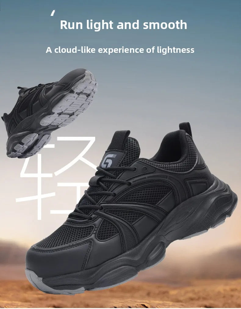 Safety Shoes Men Shoes Breathable Anti Smashing Puncture Comfortable Men's Safety Tennis Steel Toe Cap Puncture
