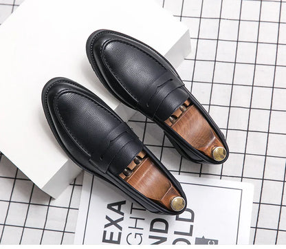 High Quality Casual Business Shoes Men Leather Loafers Classic Men's Dress Shoes Formal Office Leather Brogues Shoes Male