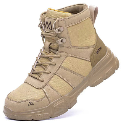 Protective Safety Shoes Men Indestructible Steel Toe Work Shoes Anti-smash Anti-puncture Safety Work Boots Breathable High top