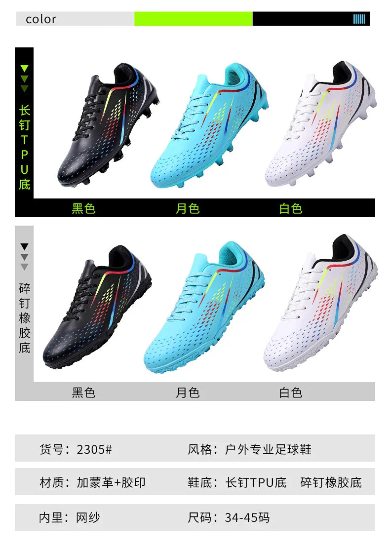 New Men Football Boots Non-Slip High-quality Woman Soccer Shoes Grass Cleats Futsal Sneakers Match Indoor Outdoor Football Shoes