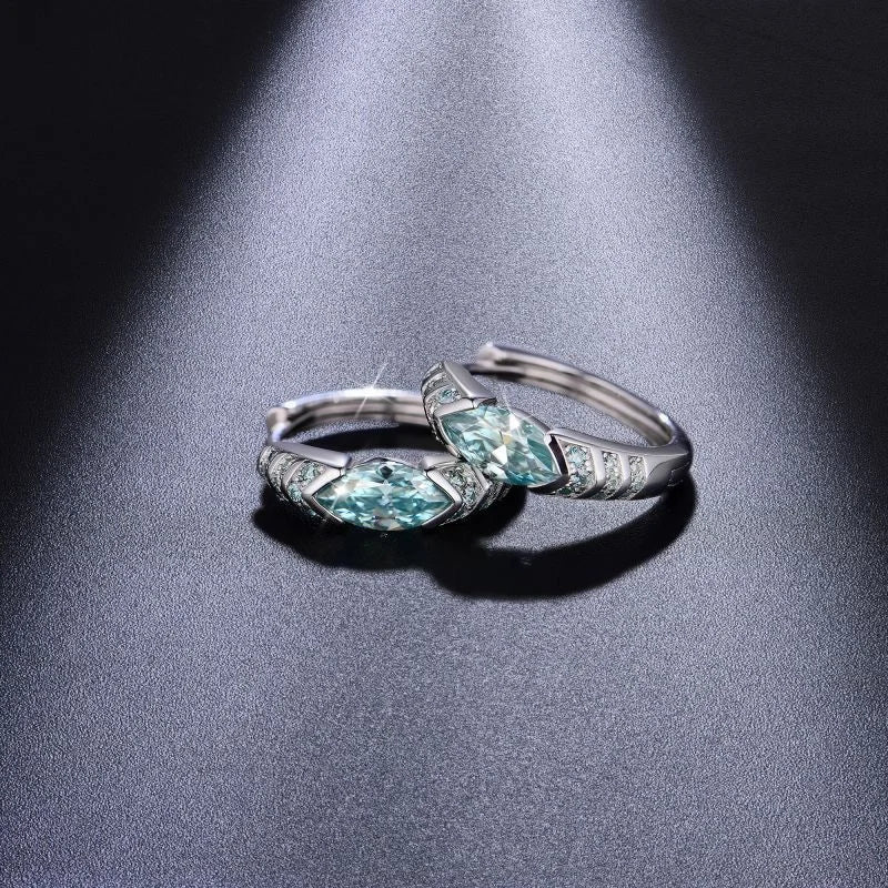 4*8MM Horse Eye D Color Blue Green Moissanite Earrings 100% 925 Sterling Silver For Women Top Quality